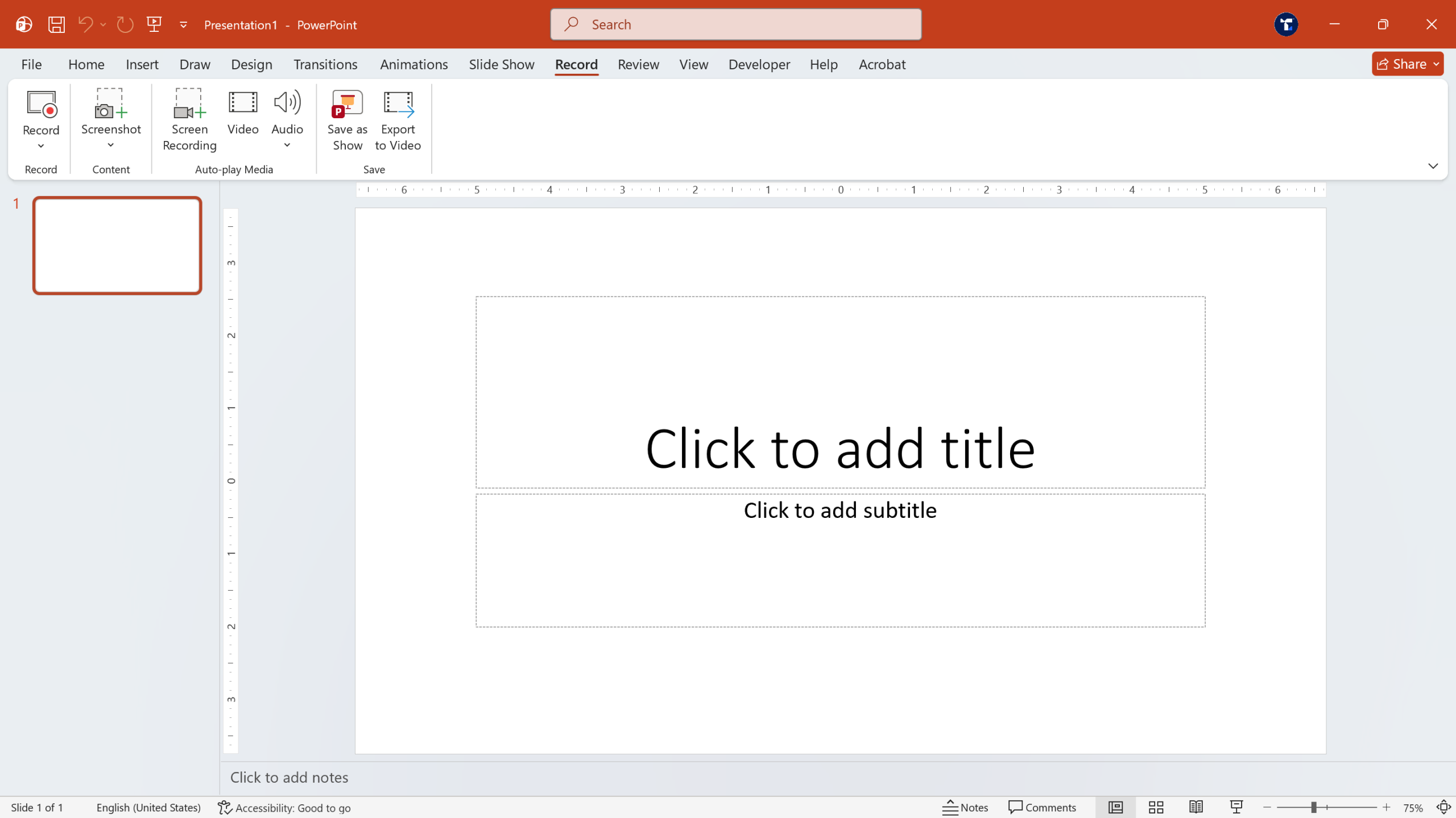 ប្រើត្រឹម PowerPoint អាចថតអេក្រង់​ច្បាស់ដល់កម្រិត 1080